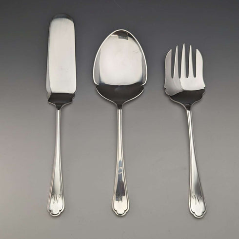 Around 1950 British vintage silver-plated serving cutlery set in case WALKER&HALL