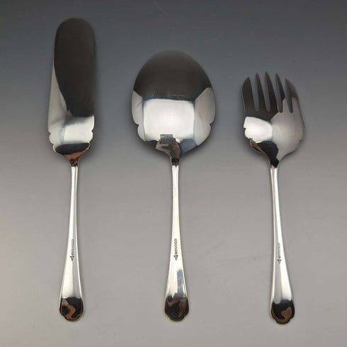 Around 1950 British vintage silver-plated serving cutlery set in case WALKER&HALL