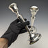 1984 British Vintage Sterling Silver Candle Stand Candelabra Pair Mappin & Webb
