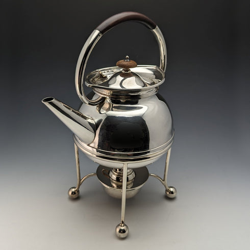 1930年頃 英国ヴィンテージ シルバープレート製 ケトル&バーナースタンドセット George Wish