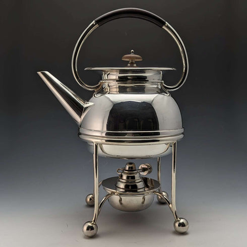 1930年頃 英国ヴィンテージ シルバープレート製 ケトル&バーナースタンドセット George Wish