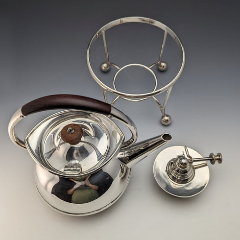 1930年頃 英国ヴィンテージ シルバープレート製 ケトル&バーナースタンドセット George Wish