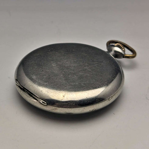 Around 1920 Antique Omega pocket watch silver plated open face with translation