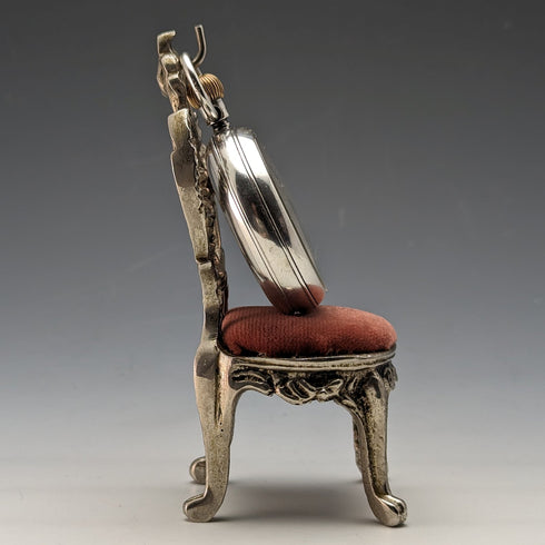 1920年代 真鍮製 椅子型 懐中時計ホルダー レッドシート