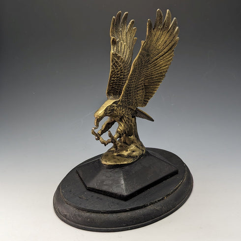 アンティーク 真鍮製 白頭鷲 懐中時計ホルダ 木製ベース