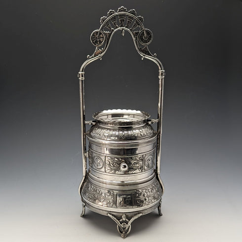 アンティーク シルバープレート 懐中時計ホルダー&ジュエリーボックス Reed&Barton