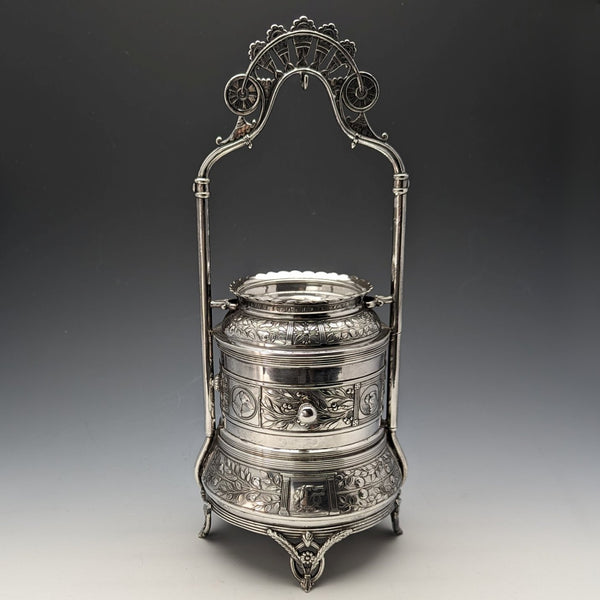 アンティーク シルバープレート 懐中時計ホルダー&ジュエリーボックス Reed&Barton