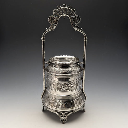 アンティーク シルバープレート 懐中時計ホルダー&ジュエリーボックス Reed&Barton