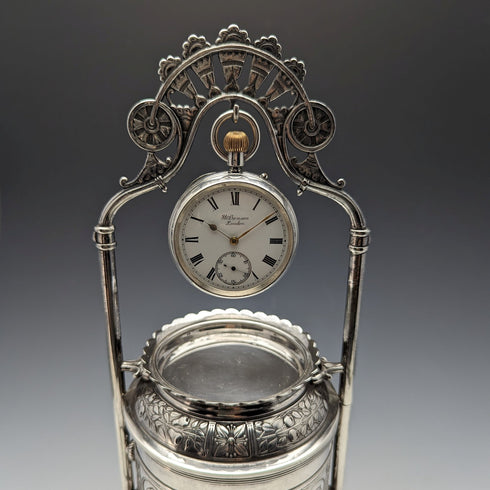 アンティーク シルバープレート 懐中時計ホルダー&ジュエリーボックス Reed&Barton