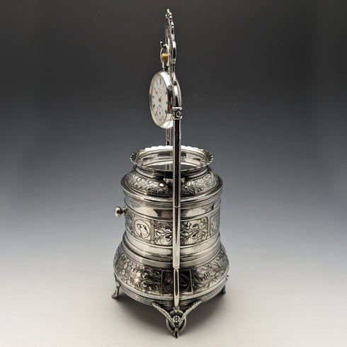 アンティーク シルバープレート 懐中時計ホルダー&ジュエリーボックス Reed&Barton