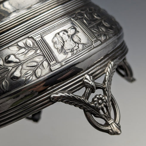 アンティーク シルバープレート 懐中時計ホルダー&ジュエリーボックス Reed&Barton