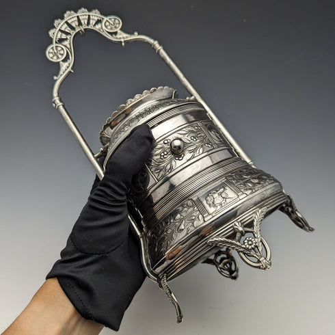 アンティーク シルバープレート 懐中時計ホルダー&ジュエリーボックス Reed&Barton