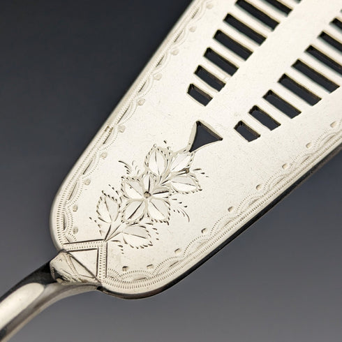 Late 19th century British antique silver plate server set GOLDSMITHS & SILVERSMITHS