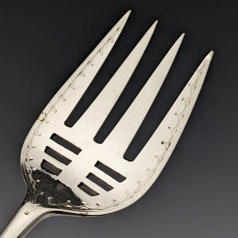 Late 19th century British antique silver plate server set GOLDSMITHS & SILVERSMITHS