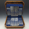 1864 British Antique Sterling Silver Dessert Cutlery 12 Pair Set Total 912g Wooden Boxed Harrison Brothers & Howson