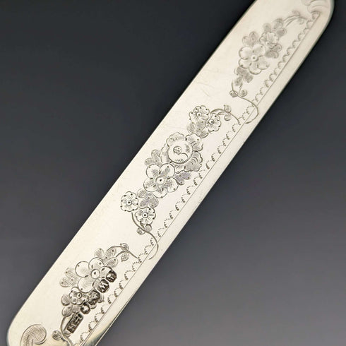 1864年 英国アンティーク 純銀製 デザートカトラリー 12ペアセット 計912g 木箱入り Harrison Brothers & Howson