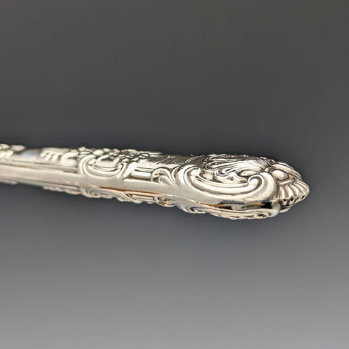 1864 British Antique Sterling Silver Dessert Cutlery 12 Pair Set Total 912g Wooden Boxed Harrison Brothers & Howson