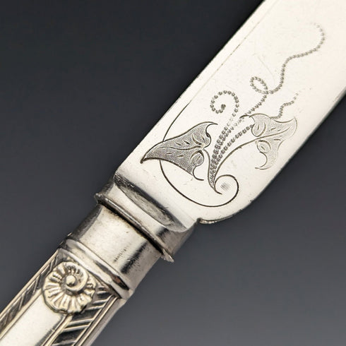 1900年頃 英国アンティーク シルバープレート製 カトラリー 12ペアセット 木箱入り Walker & Hall