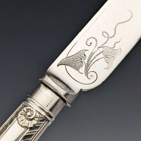 1900年頃 英国アンティーク シルバープレート製 カトラリー 12ペアセット 木箱入り Walker & Hall