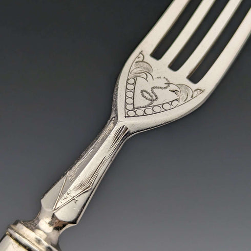 1900年頃 英国アンティーク シルバープレート製 カトラリー 12ペアセット 木箱入り Walker & Hall