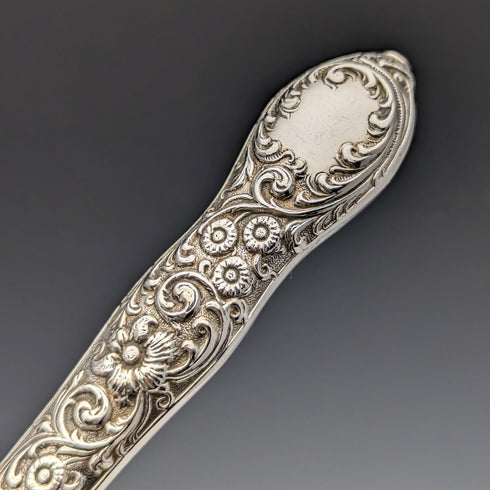 1878年頃 英国アンティーク シルバープレート製カトラリー ナイフ11&フォーク12セット 木箱入り William Gallimore