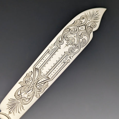 1890年頃 英国アンティーク 白蝶貝ハンドル カトラリー6ペアセット 木箱入り Joseph Elliot