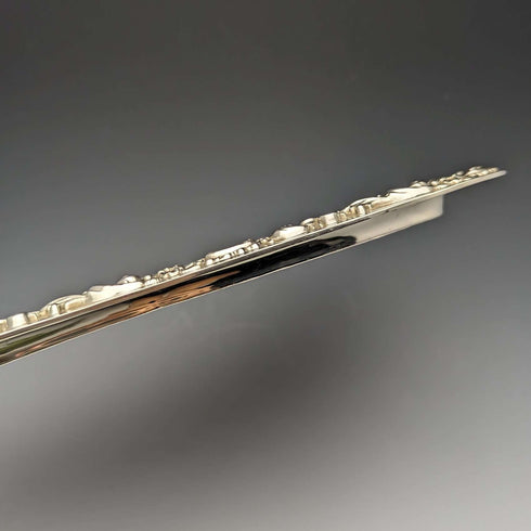 1909年 英国アンティーク 純銀 レリーフ彫刻 ドレッシングテーブルトレイ 354g W.G.Keight