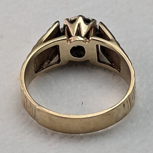 1972 British Vintage Jewelry Diamond K9 Gold Ring (Size 11) Engagement Ring