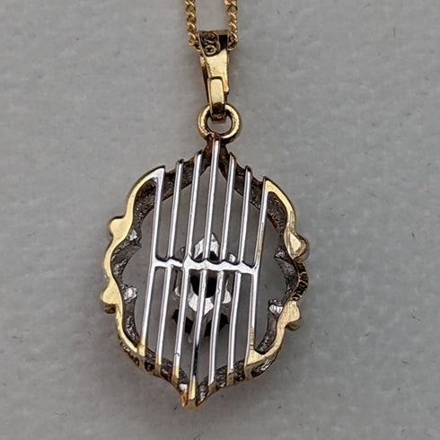 1965 British Vintage Jewelry K9 Gold & Sapphire Pendant Necklace