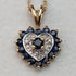 英国ヴィンテージジュエリー K9ゴールド&サファイア ハート型ペンダント ネックレス