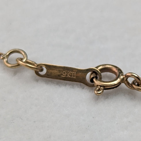 英国ヴィンテージジュエリー K9ゴールド&サファイア ハート型ペンダント ネックレス