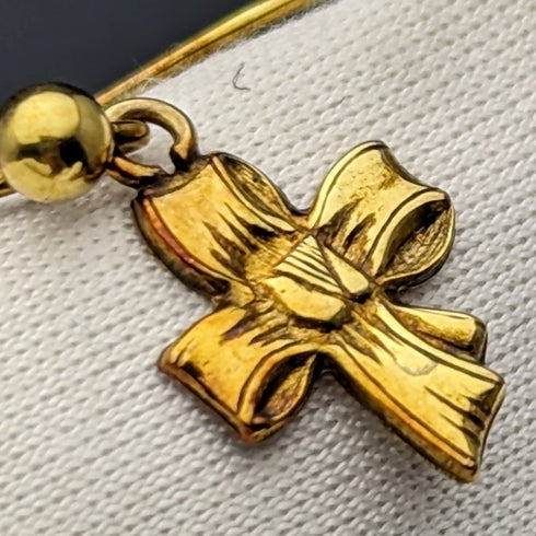 英國復古珠寶 K9 金絲帶設計耳環