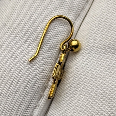 英國復古珠寶 K9 金絲帶設計耳環