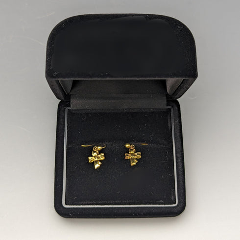 英國復古珠寶 K9 金絲帶設計耳環