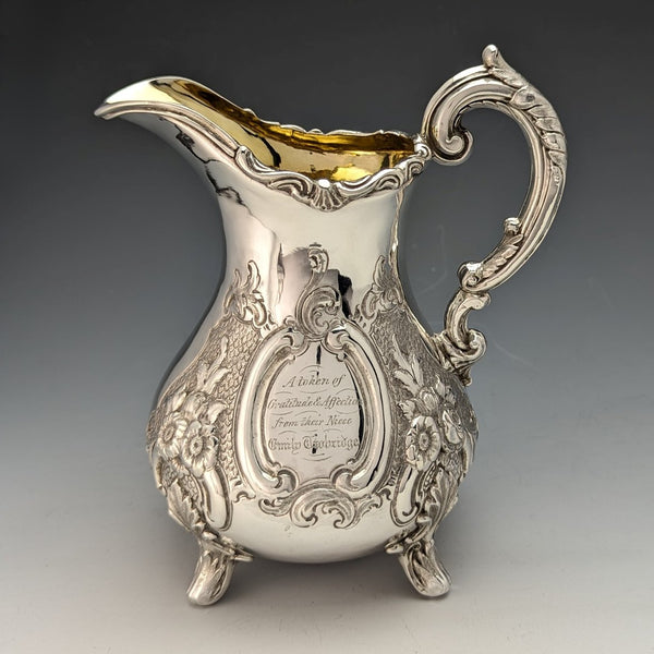 1860 British Antique Sterling Silver Cream Jug 266g Robert Harper