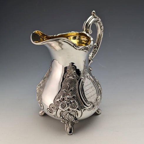 1860 British Antique Sterling Silver Cream Jug 266g Robert Harper