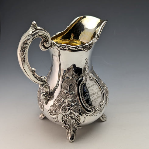 1860 British Antique Sterling Silver Cream Jug 266g Robert Harper