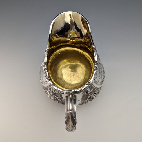 1860 British Antique Sterling Silver Cream Jug 266g Robert Harper