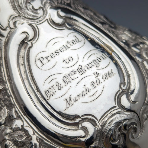 1860 British Antique Sterling Silver Cream Jug 266g Robert Harper