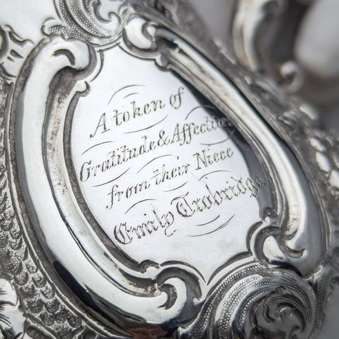1860年 英国アンティーク 純銀製クリームジャグ 266g Robert Harper