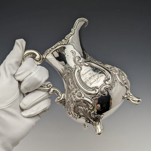 1860 British Antique Sterling Silver Cream Jug 266g Robert Harper
