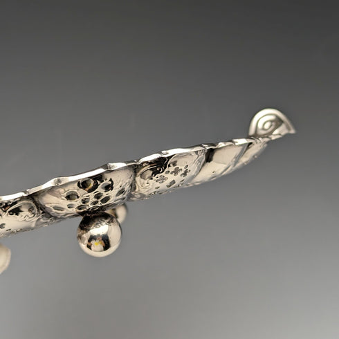 1895 年英國古董純銀貝殼盤帶腿 238 克 James Dixon