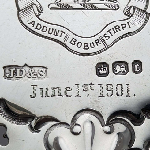1895 年英國古董純銀貝殼盤帶腿 238 克 James Dixon