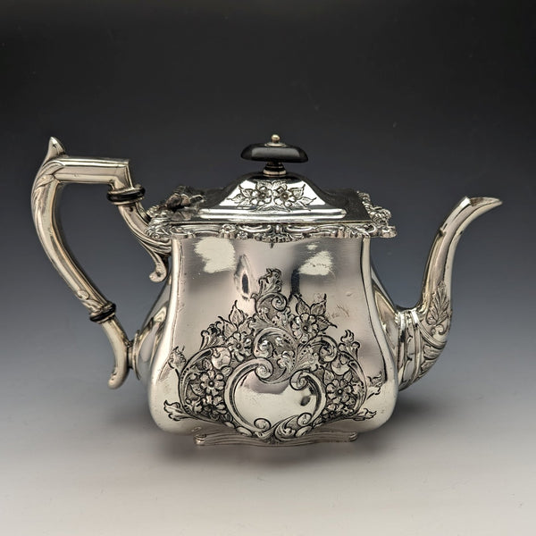 1895 English Antique Silver Plated Teapot Lee & Henry Wigfull