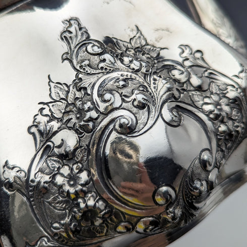 1895 English Antique Silver Plated Teapot Lee & Henry Wigfull