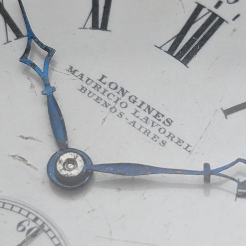 Around 1904 Antique Longines pocket watch with horse engraving silver side open face works well