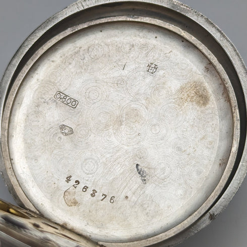 Early 20th century Antique Swiss Vencedor pocket watch Butterfly engraving silver side case Works well