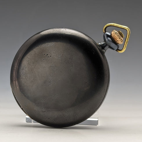 circa 1923 antique omega pocket watch gunmetal hunter case works well