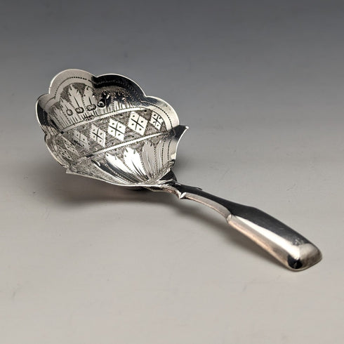 1873 British Antique Sterling Silver Tea Caddy Spoon HILLIARD & THOMASON