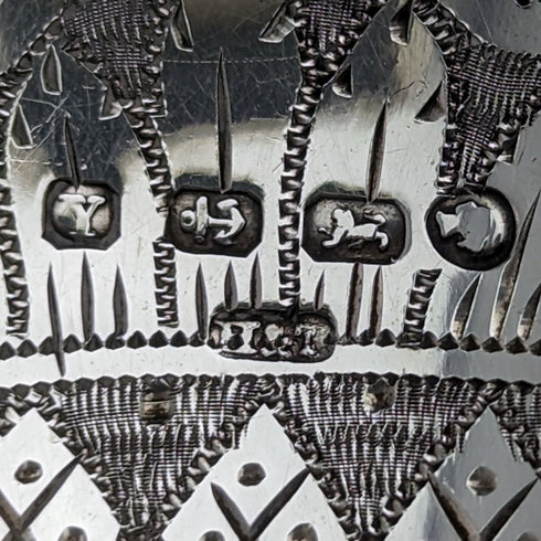 1873 British Antique Sterling Silver Tea Caddy Spoon HILLIARD & THOMASON